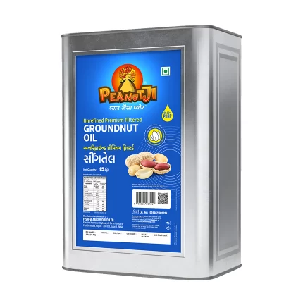 PeanutJi Pure Groundnut Oil 15 Kg. Tin